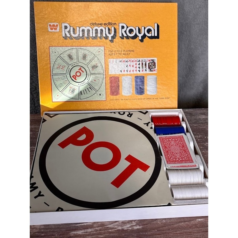 Whitman Rummy Royal‎ Deluxe Edition Card Game Board Chips Ages 7 to Adult